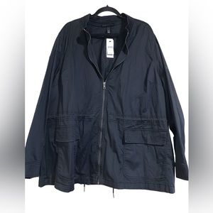 Lane Bryant 26/28 lightweight jacket new nwt black full zip